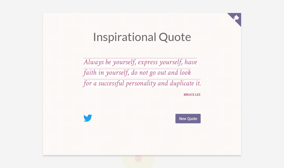 Desktop design screenshot for the inspirational quote generator project